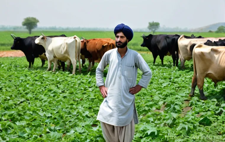 축산업 이직 후 적응기 - **Prompt: The Eager Apprentice on a Pakistani Farm**
A young, enthusiastic Pakistani man, in his...
