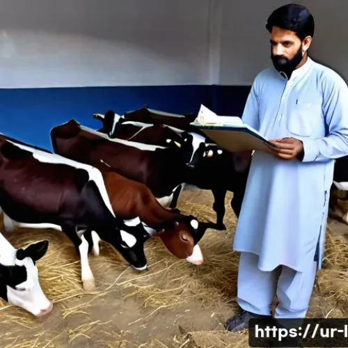 Home 32 축산업 취업률 높은 자격증 - A professional agricultural training classroom in a rural Pakistani setting, featuring adult male an...